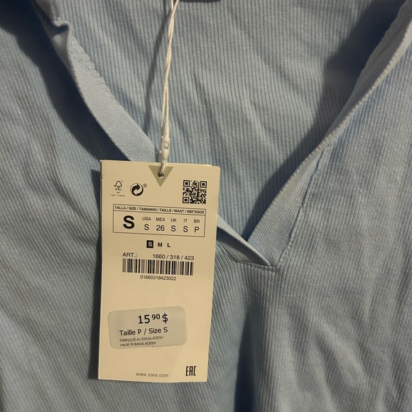 Cropped blue t-shirt - Picture 2 of 2